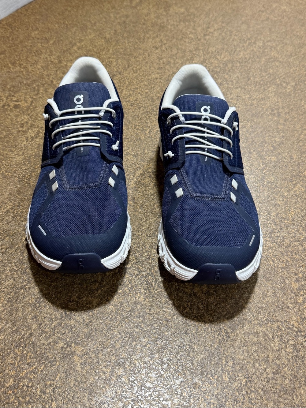 On Running Navy and White Athletic Sneakers